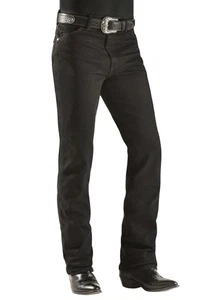 Wrangler Cowboy Cut Slim Fit Jeans Mens 33x32 Stretch Black 938BLK - Picture 1 of 2