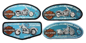 Milwaukee County Council & Mikano Lodge 2005 Jamboree Harley Davidson Patch Set - Picture 1 of 2