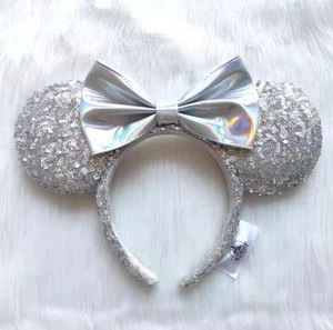 Personalised Minnie Mouse Disney Ears Headband Sequin Disneyland World 2025 Girl - Picture 1 of 2