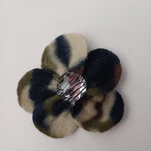 Daisy Hair Camouflage Print Fleece Fabric / Handcrafted Hair Accessory  - Picture 1 of 5