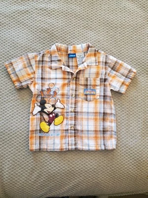 Vintage Mickey Mouse Clubhouse Button Up Plaid Shirt Boys Size 4T - Image 1 of 4