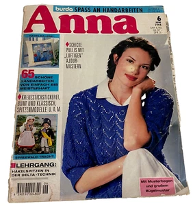 Vintage ANNA Burda Knitting & Needlecrafts Magazine June 1994,German Edition - Imagen 1 de 17