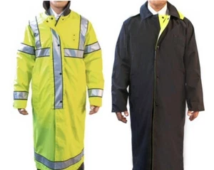 Reversible Safety Tactical 49" Raincoat HI-VIS Class 3 Anchor Uniform Bl/Lime M - Bild 1 von 19