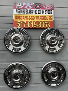 1967 Chevrolet Chevelle Malibu Elcamino 14” Poverty hubcaps Set 4 Red White Blue - Picture 1 of 14