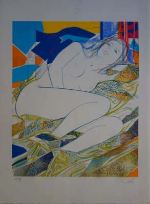 Jean-Baptiste VALADIE : Les yeux bleus, Lithographie originale signée - Photo 1/4