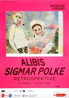 Sigmar Polke Mädchen Friends Pink Original Deutsche Art Museum Exhibition Poster - Bild 1 von 3