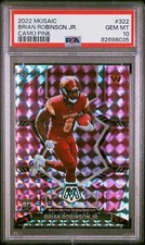 Brian Robinson Jr. Commanders 2022 Mosaic Camo Pink Rookie Card #322 PSA 10 Mint