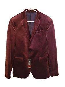 J. Ferrar Evening Ed. Merlot Velvet Men's Blazer Jacket Slim Fit 38 R MSRP $160 - Picture 1 of 16