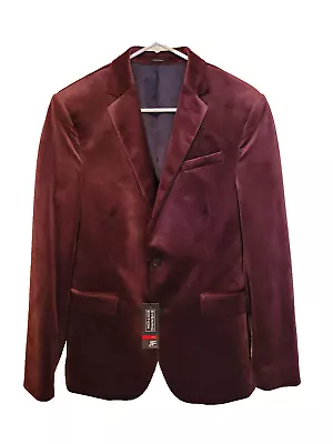 J. Ferrar Evening Ed. Merlot Velvet Men's Blazer Jacket Slim Fit 38 R MSRP $160 - Image 1 of 4
