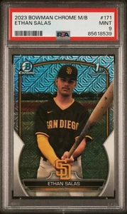 2023 BOWMAN MEGA BOX CHROME 1st #171 ETHAN SALAS PSA 9 MINT - Picture 1 of 3