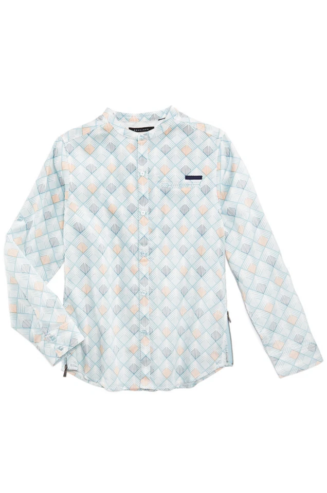 Хлопковая рубашка Sean Jon Reflection для больших мальчиков размер XL каменно-синий стиль #SJB231229 - Изображение 1 из 1