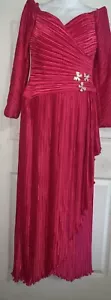 Vestido de Noche George F Couture Vintage Años 80 Rosa Acordeón Plisados Talla 10 - Imagen 1 de 6
