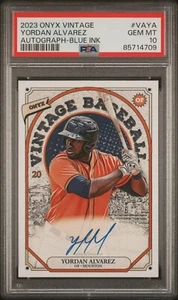 2023 Onyx On Card AUTO Blue Ink YORDAN ALVAREZ Houston Astros PSA 10 GEM MINT - Picture 1 of 2