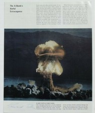 Edward Teller Signed A- Bomb Image Autographed Physicist 'Father Hydrogen Bomb'
