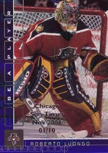 2001-02 BAP Memorabilia Chicago Sun Times Sapphire #77 Roberto Luongo