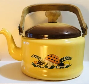 Rare Antique Merry Mushroom Sears Enamel Steel Tea Kettle - Picture 1 of 5