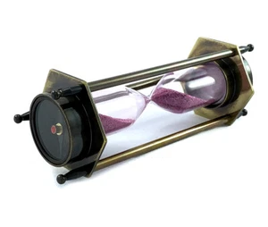 Vintage Sand Hour-Glass with Compass Maritime Antique Desk Table Decor Christmas - Picture 1 of 5