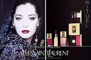 1990 YSL Yves Saint Laurent makeup Lucie de la Falaise 2-page MAGAZINE AD Rituel - Picture 1 of 1