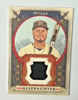 2023 Topps Allen & Ginter LUIS ARRAEZ Jersey Patch Marlins - Image 1 of 2
