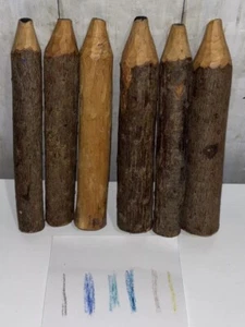 Handgefertigte Aststifte aus Naturholz - Grob 6er Set - recycelt - rustikal - Bild 1 von 4