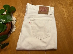 VINTAGE MADE IN USA LEVIS 501 STRAIGHT DENIM WHITE JEANS 36 X 30 (35 X 29,5) EUC - Bild 1 von 13