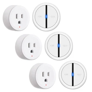Wireless Remote Control Outlet Plug Expandable Light Switch 500 FT White 3 Packs - Picture 1 of 12