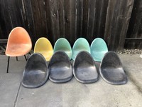 Vtg (9) Zenith Prime Side Shell CHAIR SEATS Fiberglass MCM Eames Style