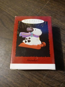 Grandson (Dog on Sled) - Keepsake Ornament - Hallmark 1996 - New Open Box - Picture 1 of 5