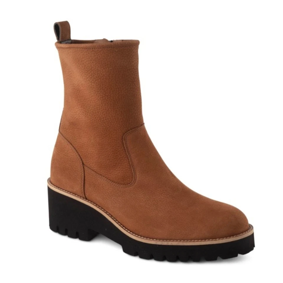 Paul Green Newberry Botín Caramelo Marrón Nubuck Granulado Cuero Nuevo Con Etiquetas Foto 1 de 4