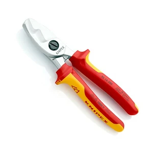 Knipex 200mm Cable Shears Cutters Twin Cutting Edge 1000V VDE Insulated 9516200 - Picture 1 of 5