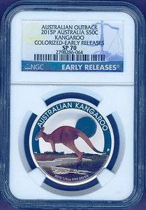 Australia 2015 Outback Kangaroo 1/2oz Silver Colorized NGC SP70 ER RARE ONLY 5! - Picture 1 of 1