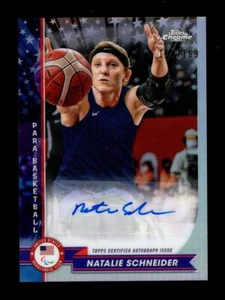 2024 TOPPS CHROME OLYMPICS REFRACTOR NATALIE SCHNEIDER AUTO AUTOGRAPH 158/169 - Picture 1 of 2