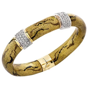 SOHO Italy Enamel & Diamond Bangle - Picture 1 of 4