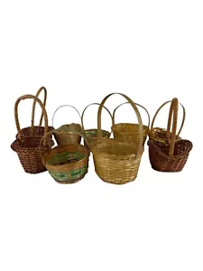 9 Decorative Mini Wicker Baskets For Craft and Decor Multicolor - Picture 1 of 7