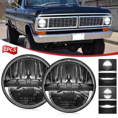 Пара 7-дюймовых светодиодных фар Hi/Lo для пикапа Ford F-100 F-250 F-350 1953-1977 годов выпуска - Изображение 1 из 4