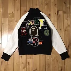 NFS limited Sleeve leather BAPE varsity jacket NIGO A Bathing Ape Size S - Picture 1 of 10
