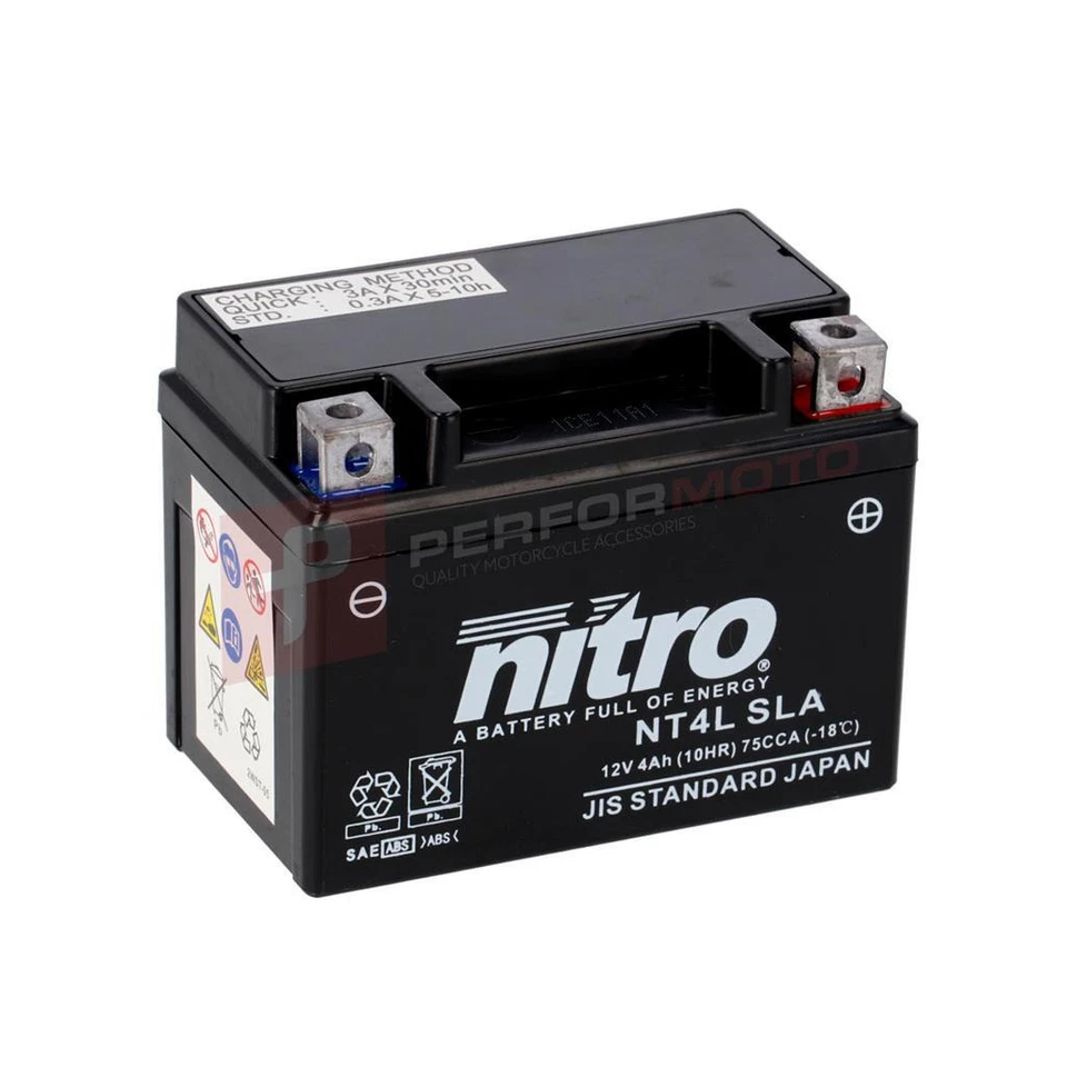 Nitro NT4L AGM Gel Battery to fit CAGIVA W8 125 (93-98) - Image 1 of 1
