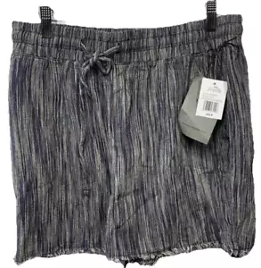 Royalty For Me Shorts Womens Medium Multi Striped Linen Pockets Drawstring Sz M - Picture 1 of 9