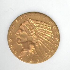 1913-S INDIAN GOLD $5 CHOICE UNCIRCULATED+ VERY RARE DATE THIS NICE!