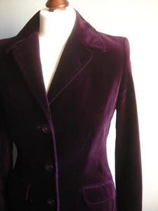 SIGUIENTE CHAQUETA DE TERCIOPELO PÚRPURA 8 6 BLAZER TUX DJ petite vintage cortina suave para fumar - Imagen 1 de 13