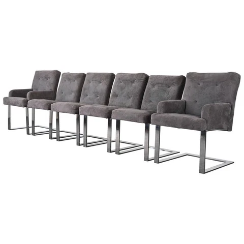 Paul Evans Set of Six Cantilevered Dining Chairs for Directional, 1970s Cover