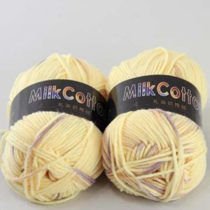 AIP Soft Baby Cotton Yarn New Hand dyed Wool Socks Scarf Knitting 2Skeinsx50g 08 - Picture 1 of 4