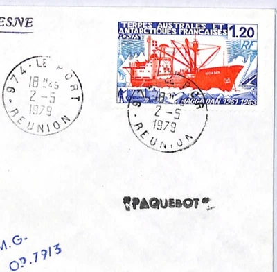 TAAF Paquebot *Marion-Dufresne* Cover 1979 France ANTARCTIC Ships POLAR YQ454 - Image 1 of 4