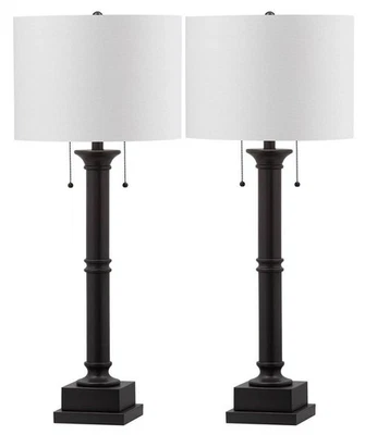 Lighting Collection Estilo Column Farmhouse Pull Chain Dark Grey 36-inch Bedr... - Image 1 of 4