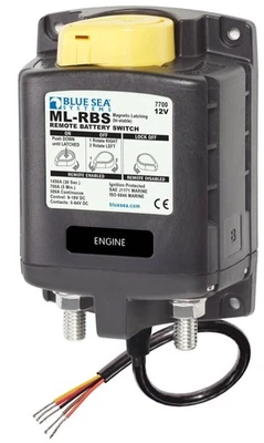 Interruptor de batería remoto Blue Sea Systems serie 7700B ML con perilla de control manual 12V Foto 1 de 4