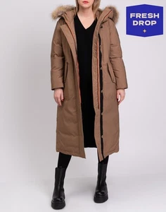 RRP €689 BLAUER USA Down Long Parka Coat Size S Raccoon Fur Trim Zipped Hood - Picture 1 of 11