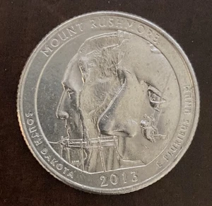 2013 Mount Rushmore Viertelmünze schöne amerikanische Arbeiter George Washington Lib - Bild 1 von 4