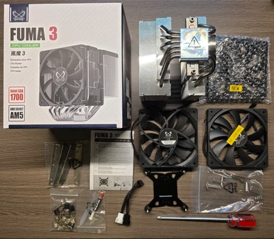 * * * Scythe Fuma 3 CPU Cooler 120mm Dual Fans - New Tube Thermal Paste * * * - Image 1 of 4