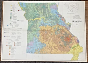 NM+/EX Vintage Geological Map of Missouri Geo Survey 1961 1:500K scale ~42"x58" - Picture 1 of 7