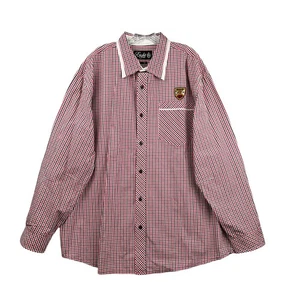 Eight 732 Men's Red Gingham Plaid Button Down Shirt Long Sleeve Size 3XL - Picture 1 of 6